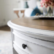 Coastal Style Coffee Table Makeover (with stain and paint!)