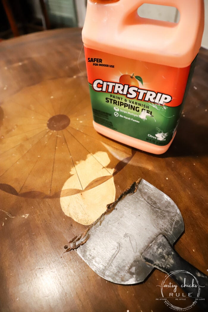 bottle of orange citristrip on table