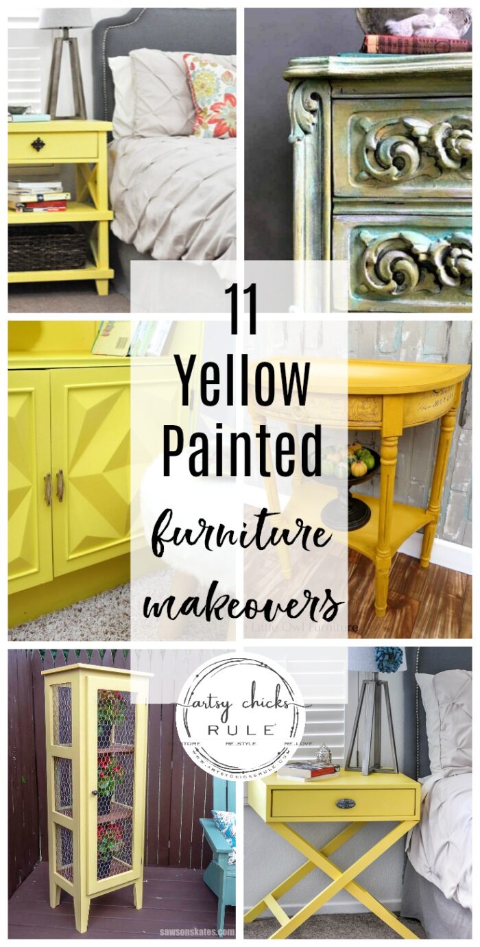 11 Yellow Furniture Makeovers adding color to your decor