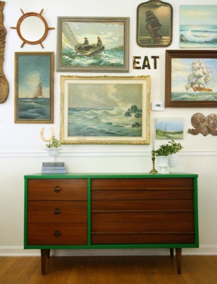 20 Green Painted Furniture Makeovers artsychicksrule.com #greenpaintedfurniture #greenfurniture #greenmakeovers