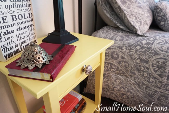 Add a little pop of color, and bring some spring inside, with yellow! Check out these yellow furniture makeovers for beautiful inspiration to get you started. artsychicksrule.com #yellowfurniture #yellowpaintedmakeovers #furnituremakeovers