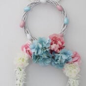 Pink & Blue Bunny Wreath (simple do at home project!)