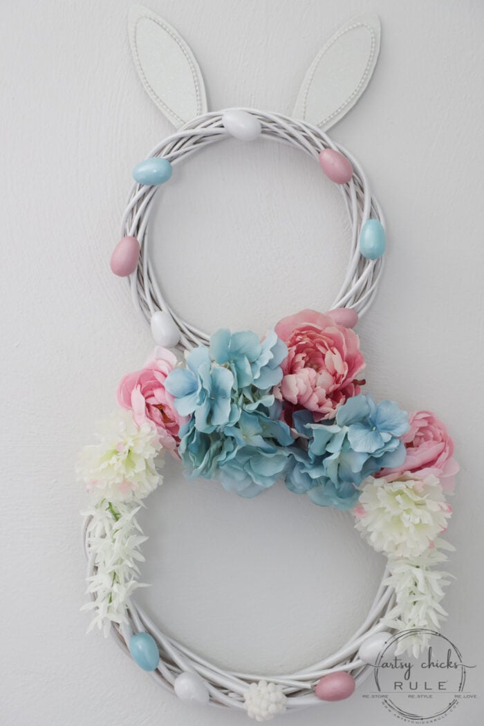 Pink & Blue Bunny Wreath (simple do at home project!)
