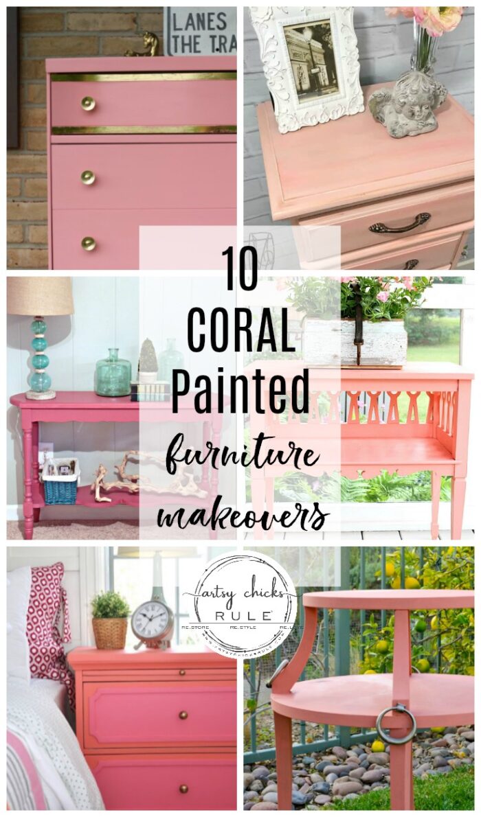 Coral Painted Furniture Makeover & Ideas
