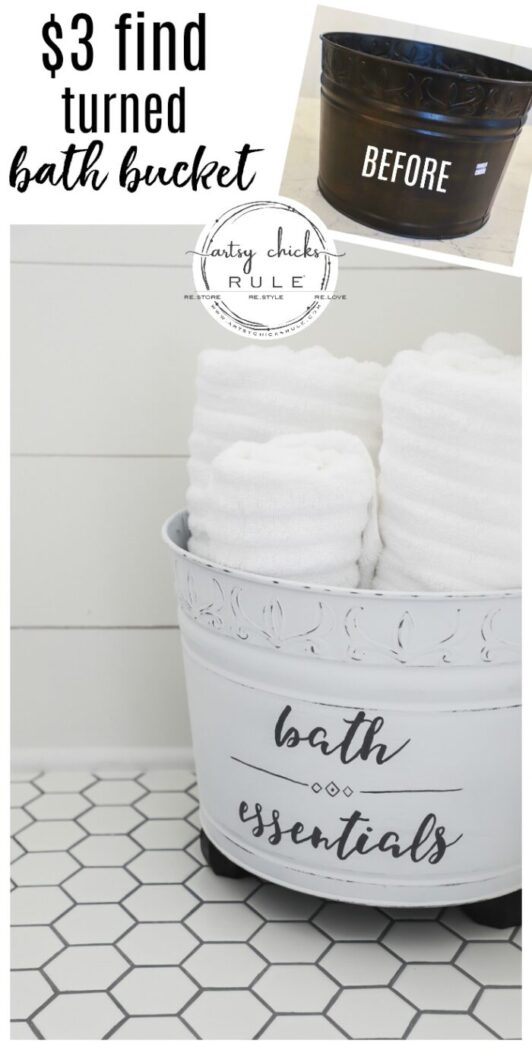 Bath Bucket (for towels & essentials) - Artsy Chicks Rule®