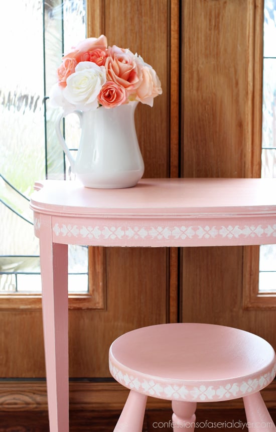 Pink furniture makeover ideas, from the brightest Fuschia to the palest pink for every style of decor! artsychicksrule.com #pinkfurnitureideas #pinkfurnituremakeovers #pinkpaintedfurniture