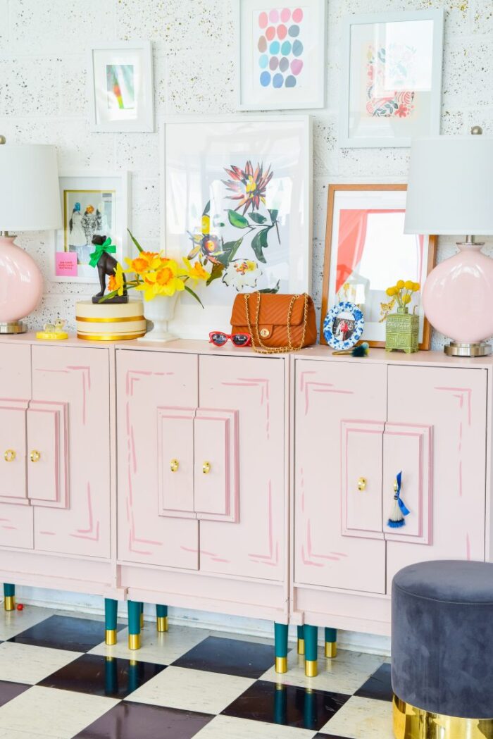 Pink furniture makeover ideas, from the brightest Fuschia to the palest pink for every style of decor! artsychicksrule.com #pinkfurnitureideas #pinkfurnituremakeovers #pinkpaintedfurniture