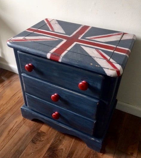 navy blue union jack nightstand