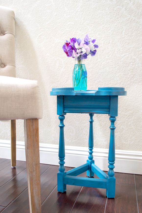 bold aqua side table