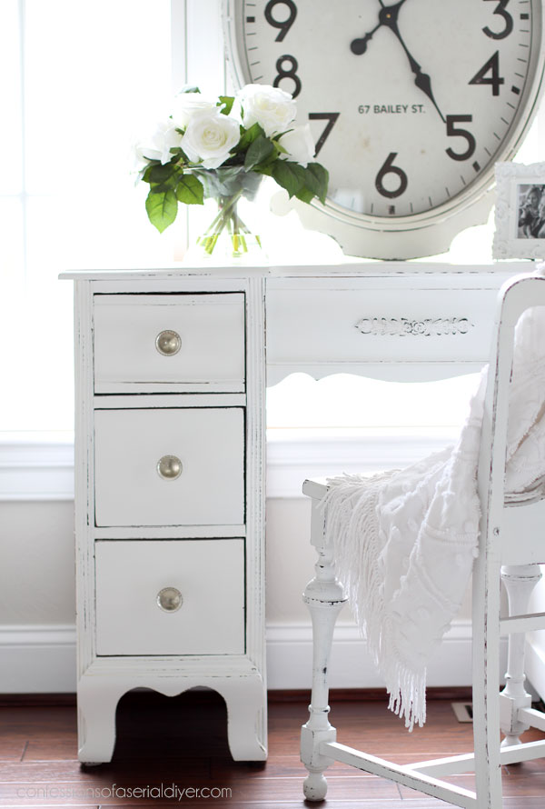 white painted desk