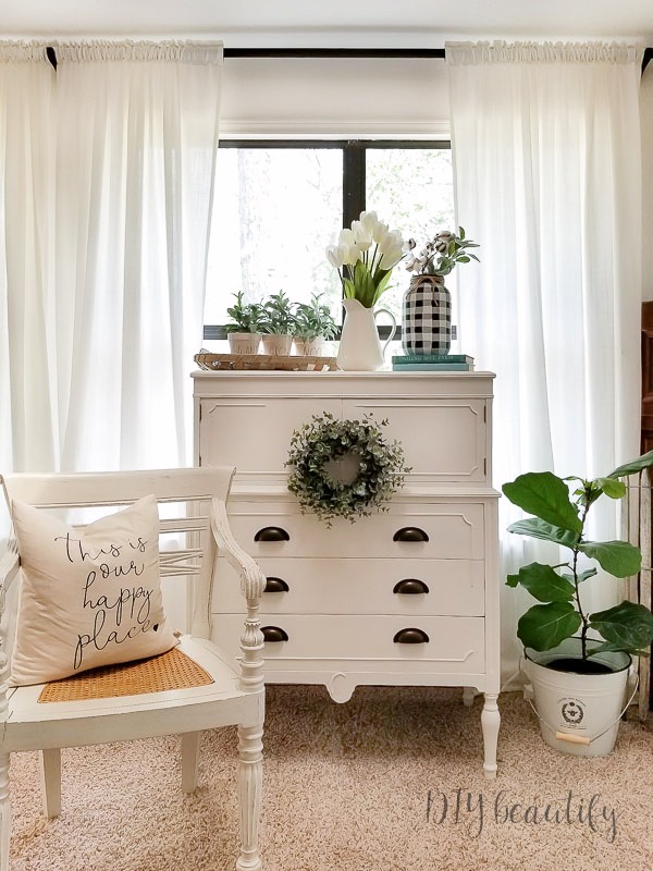 white farmhouse chest