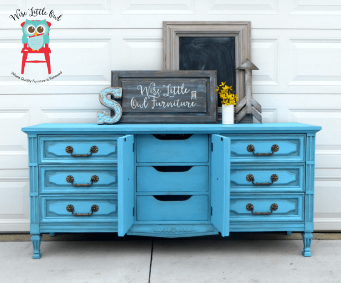 medium blue aqua dresser