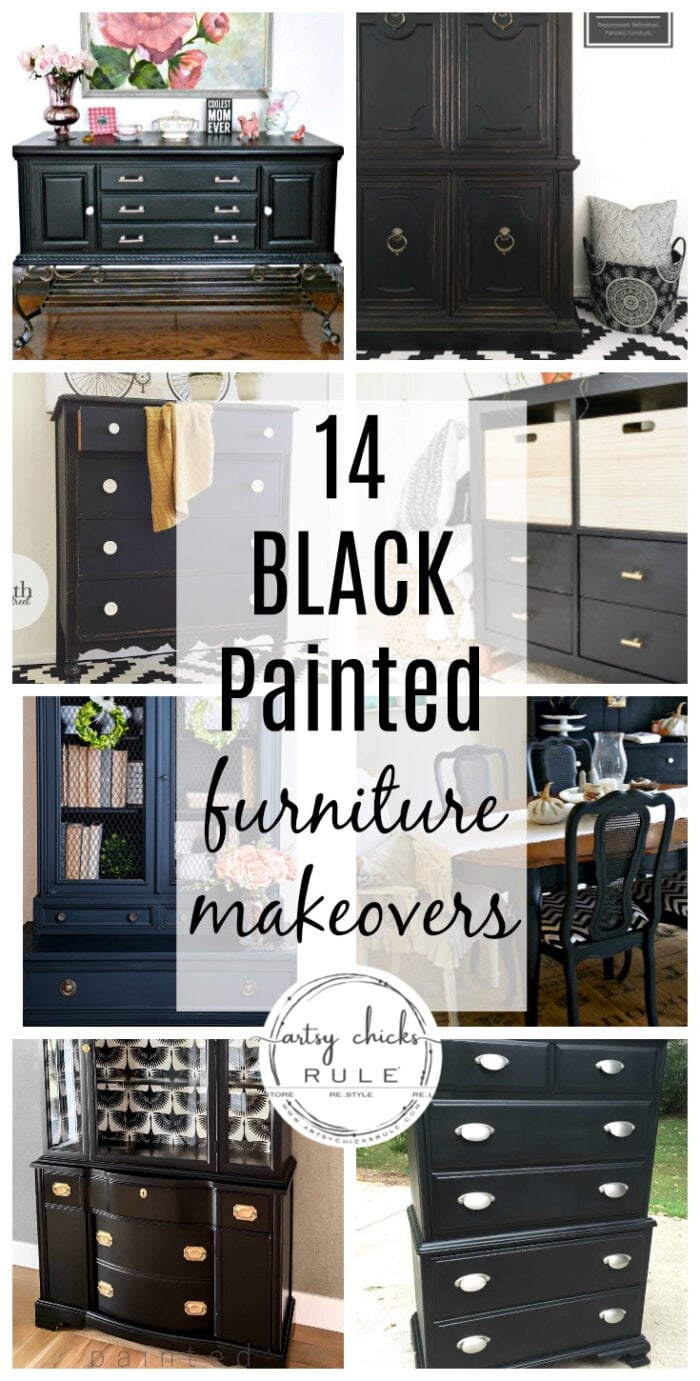 14 Black Painted Furniture Makeovers classic elegance Artsy