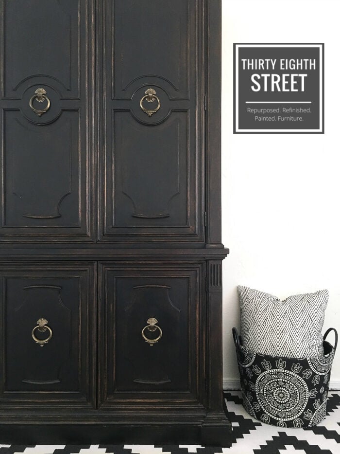 14 black painted furniture pieces ...classic elegance, ideas and inspiration for your next makeover! artsychicksrule.com #blackpaintedfurniture #blackfurnituremakeovers #blackfurniture