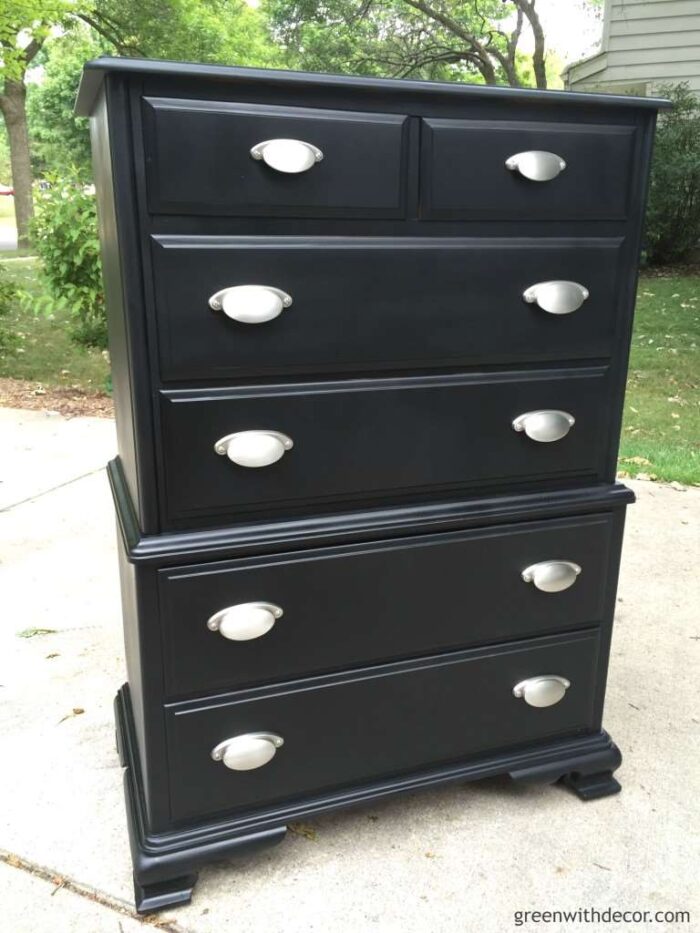 get the look: dresser redo – rice designs  Black painted furniture, Black  painted dressers, Black furniture