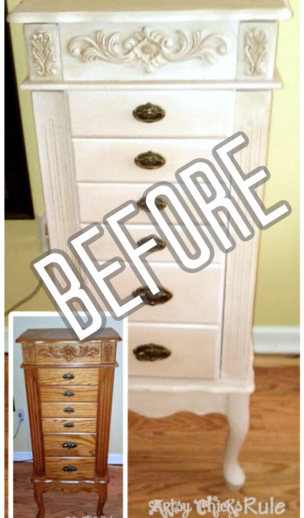Jewelry Armoire Makeover Artsy, Jewelry Armoire Under $50