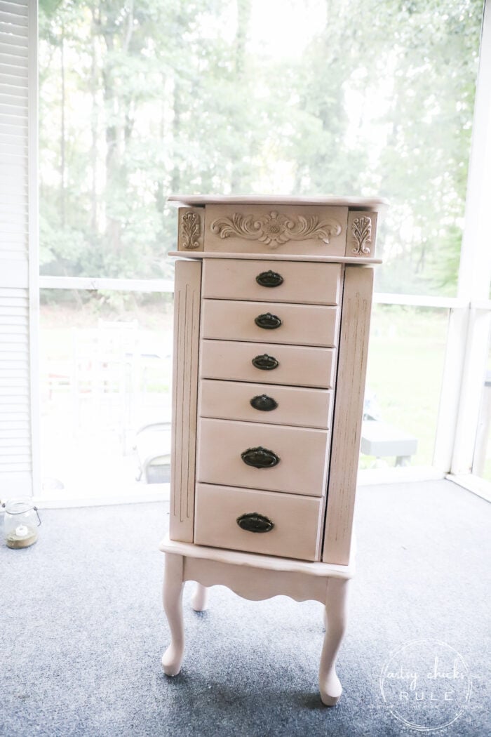 Jewelry Armoire Makeover Artsy, Painted Jewelry Armoire