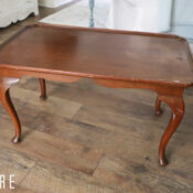 Navy Blue Coffee Table Makeover (with brown glaze)