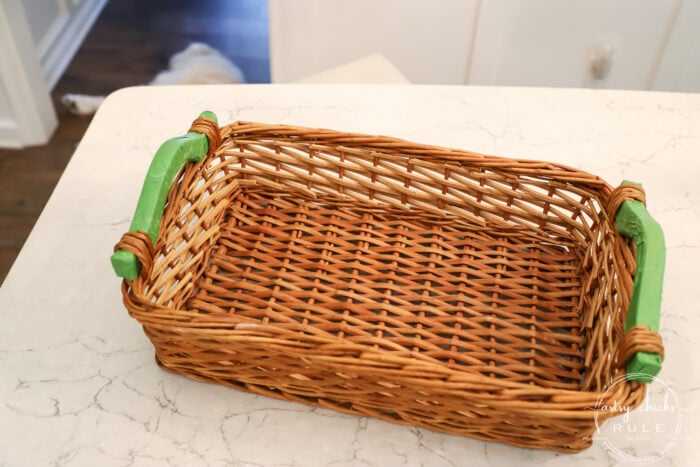 Old tired baskets?? Add a little paint for a brand new look. Here are several simple basket makeover ideas to get started! artsychicksrule.com #basketmakeoverideas #paintedbaskets #basketmakeover