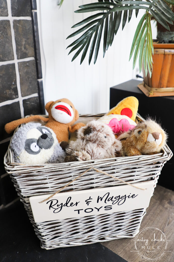 Dog toy baskets top