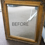 Whitewashing Painted Wood Mirror