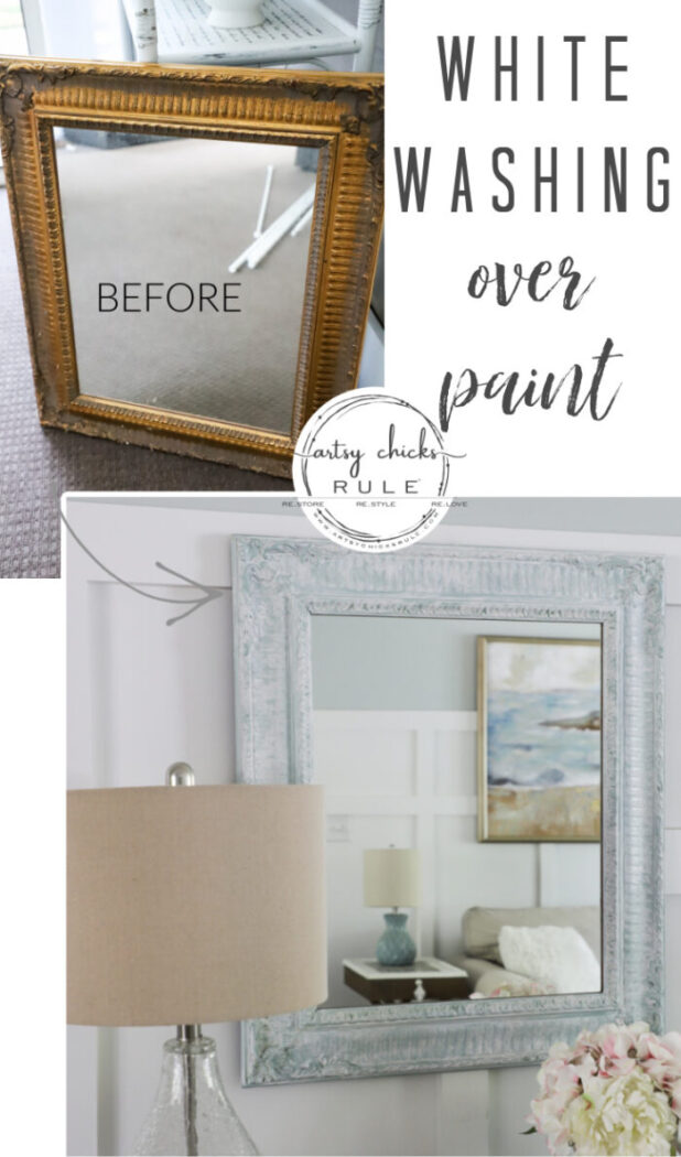 Whitewashing painted wood is so simple and takes your project to the next level! artsychicksrule.com #whitewashing #whitewashed