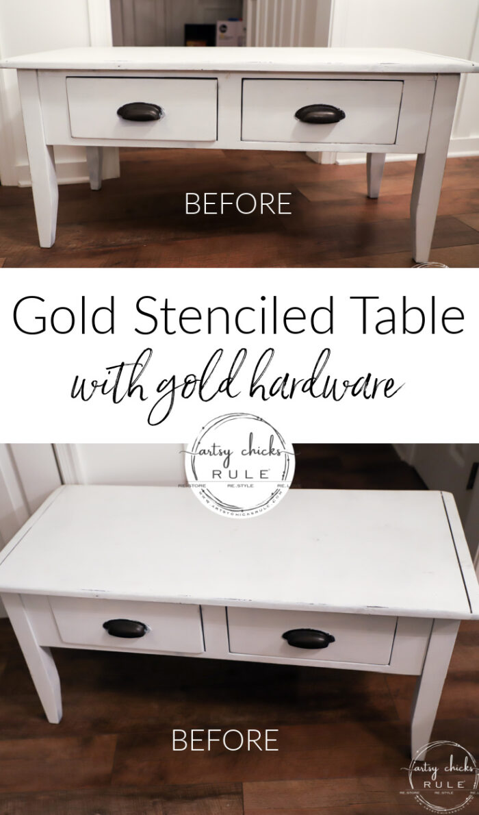 Gold Stencil Coffee Table Artsy Chicks Rule®