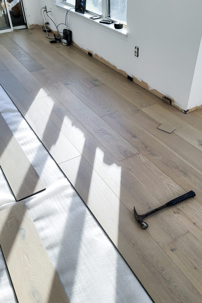 New Waterproof Hardwood Installation artsychicksrule.com #sponsored #woodwithoutworry #raintreeflooring #waterproofhardwood 