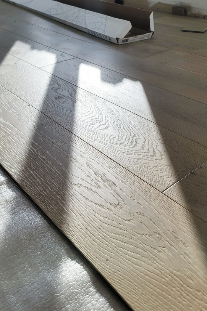 New Waterproof Hardwood Installation artsychicksrule.com #sponsored #woodwithoutworry #raintreeflooring #waterproofhardwood 