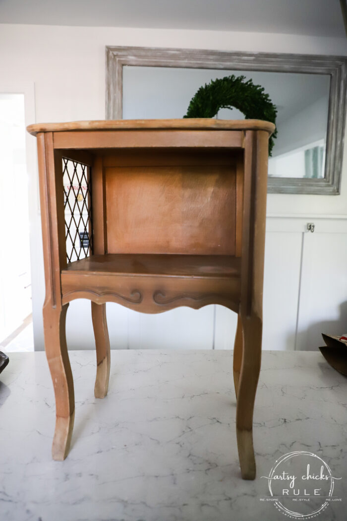 weather worn wood small table