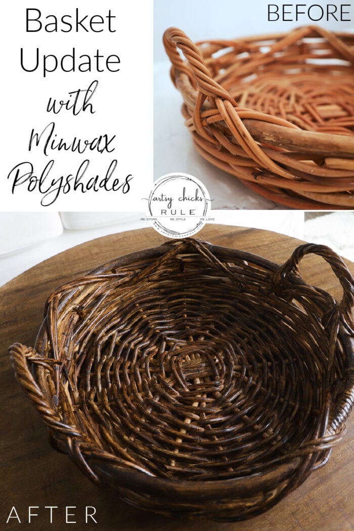 Polyshades basket makeover...SO simple, quick, and a fun way to give your old baskets new life! artsychicksrule.com