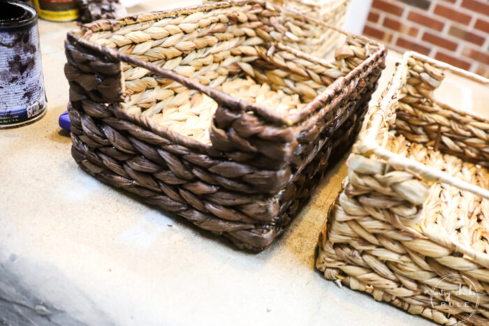 close up of stained basket