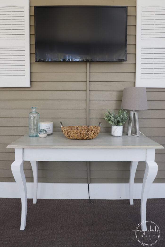 console table styled while turned the opposite way