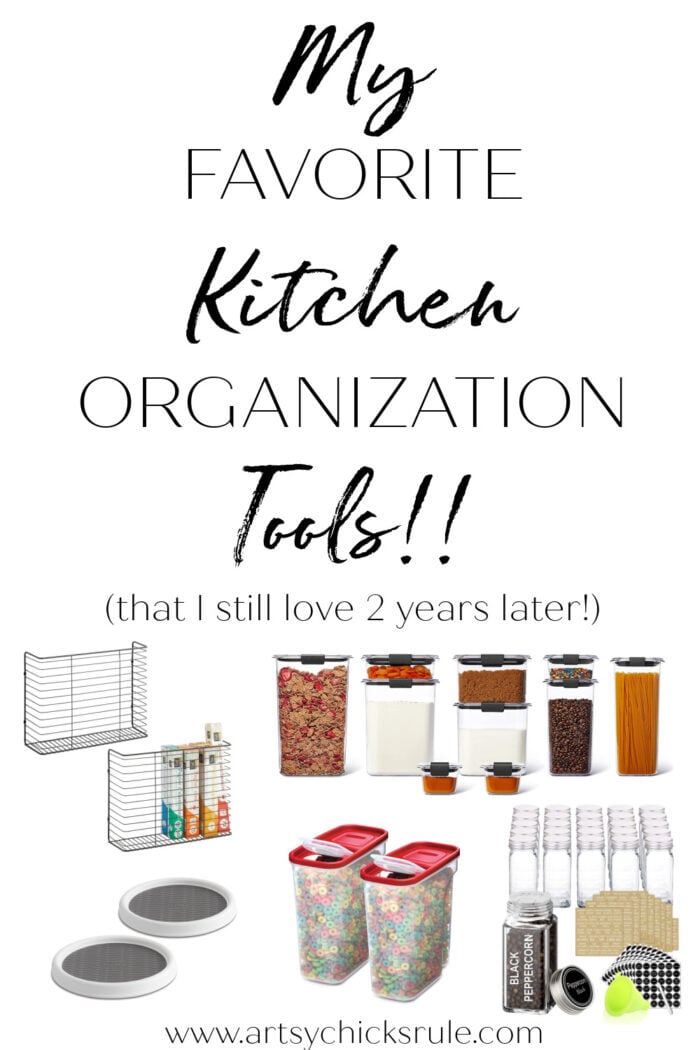 Kitchen organization tips, ideas, and my favorite products for using every single inch in your kitchen and pantry! artsychicksrule.com