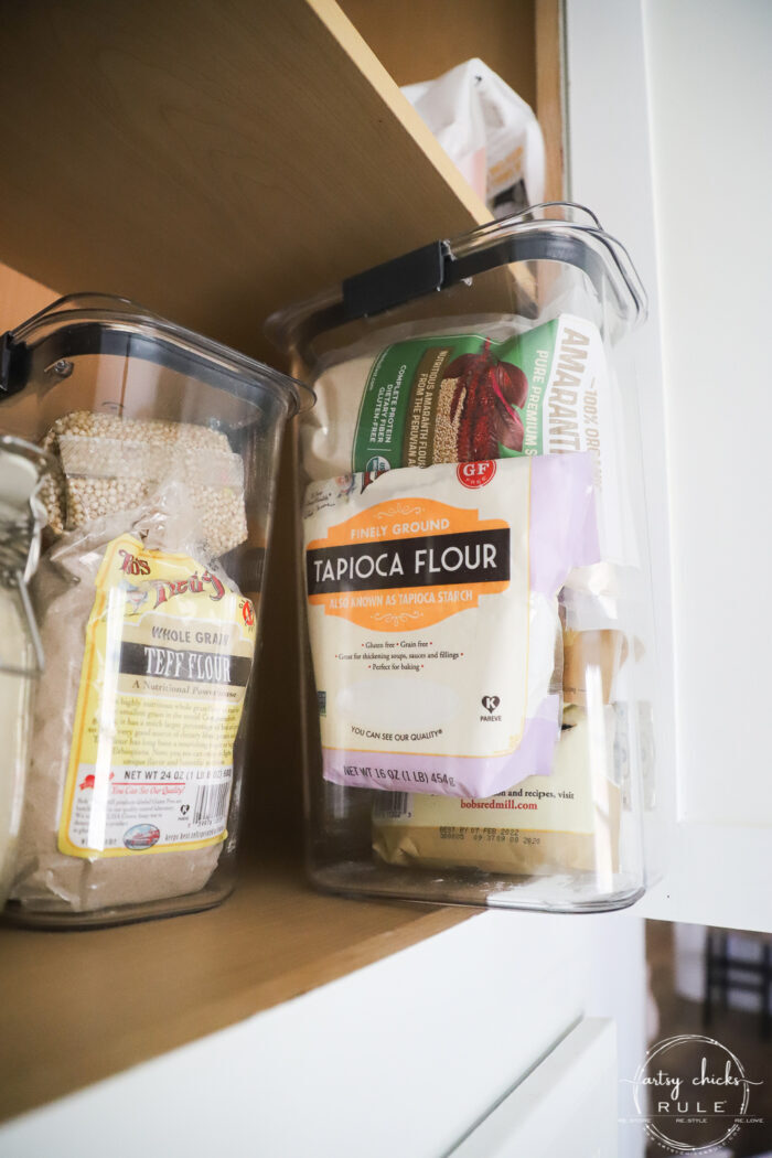large food storage container to hold small bags of flour together