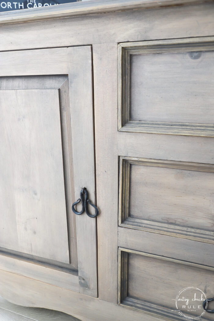 close up of dresser drawers on the front