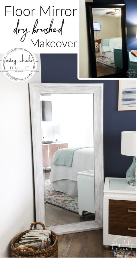 A little paint for a brand new look with this floor mirror transformation! artsychicksrule.com
