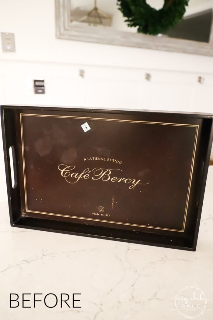 dark wood tray