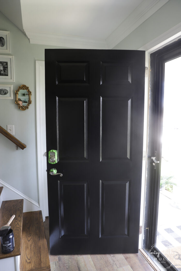 full black door just painted