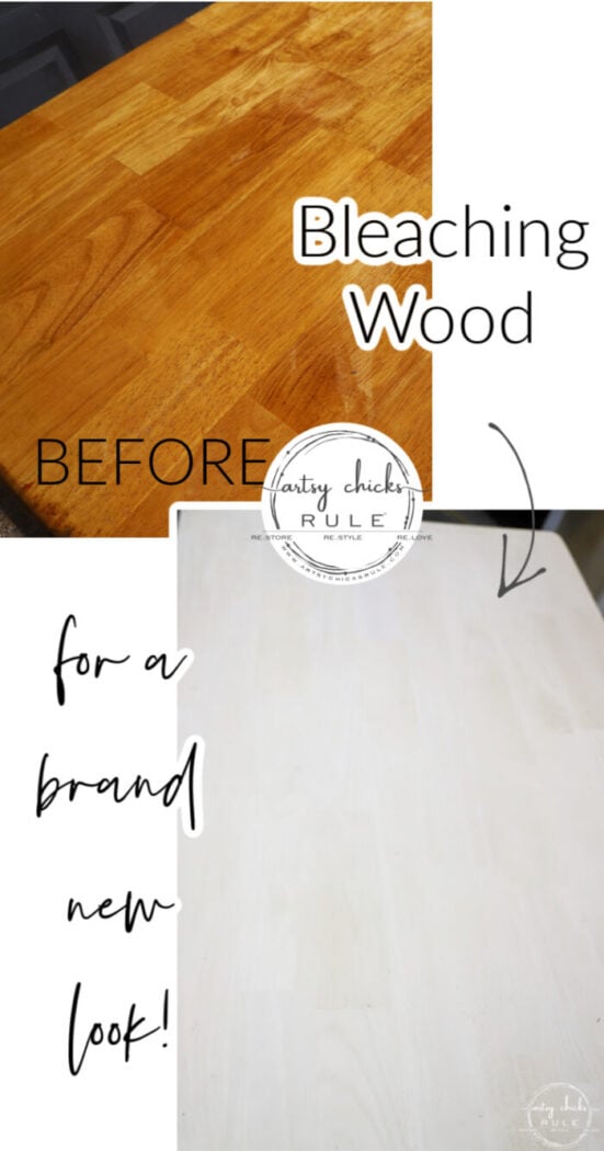 Bleaching wood (orangey or dark) for a brand new look! Simpler than you think...you can do this. (and my little trick bumps it up a notch!) artsychicksrule.com