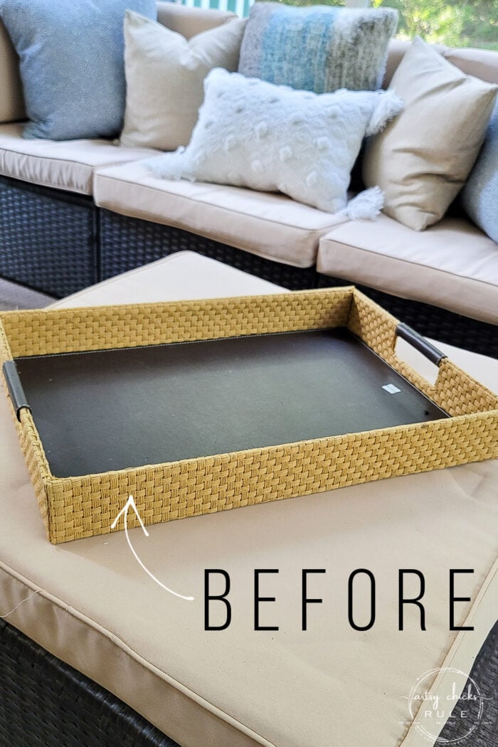 yellow basket tray with dark bottom