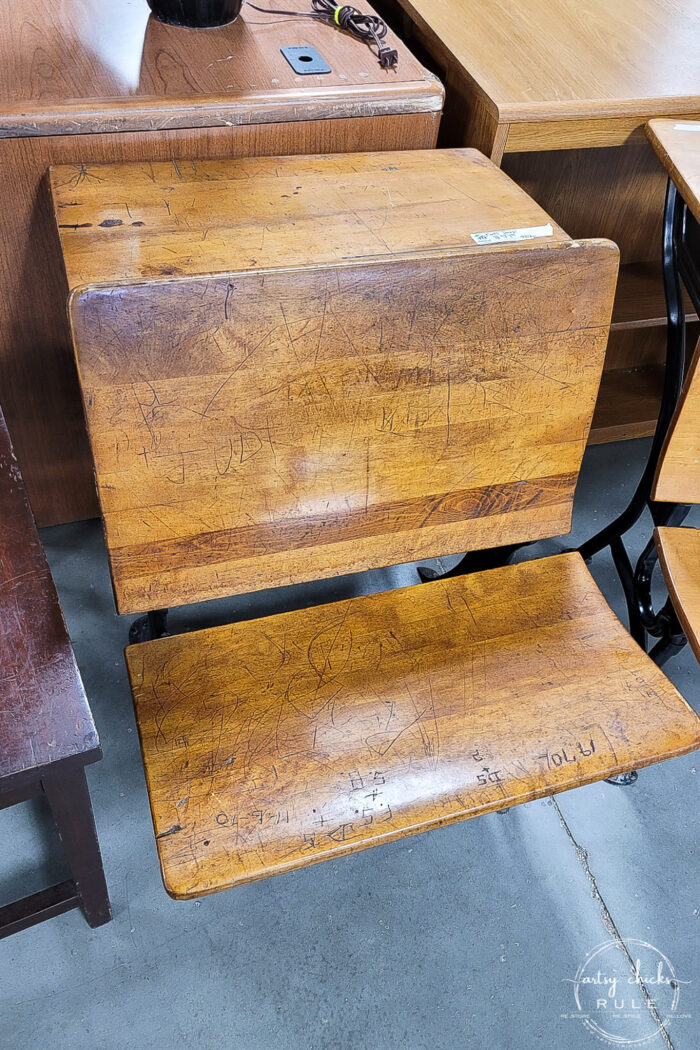 old student school desk