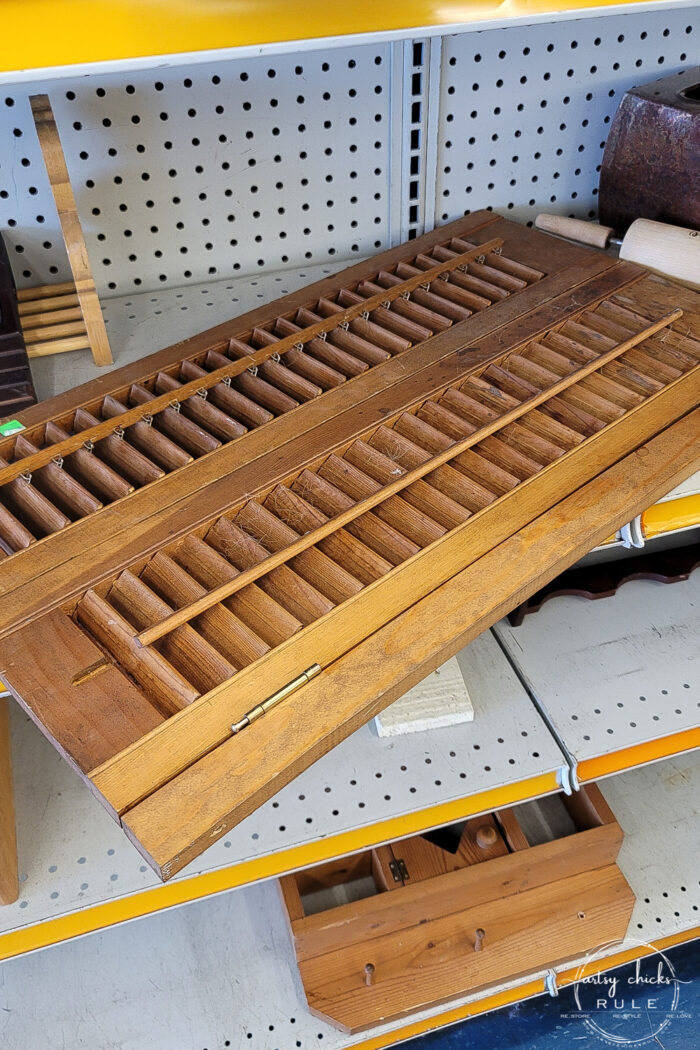 louvered window shade wood