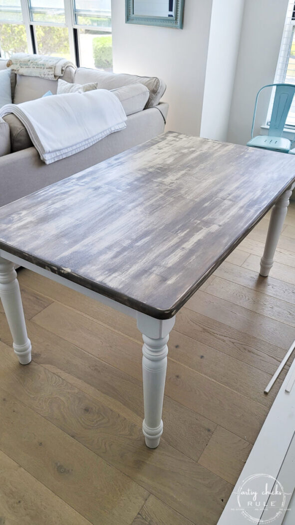 Faux Weathered Driftwood Tabletop