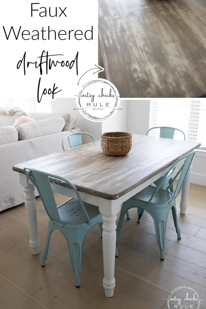 This faux weathered driftwood look is SO simple to create!! Perfect for that coastal, beachy vibe. artsychicksrule.com