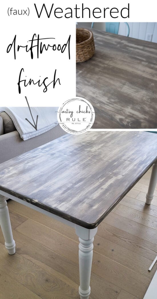 This faux weathered driftwood look is SO simple to create!! Perfect for that coastal, beachy vibe. artsychicksrule.com