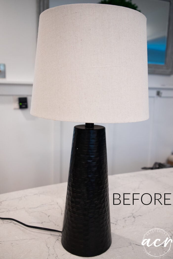 Faux Stone Look Lamp Makeover