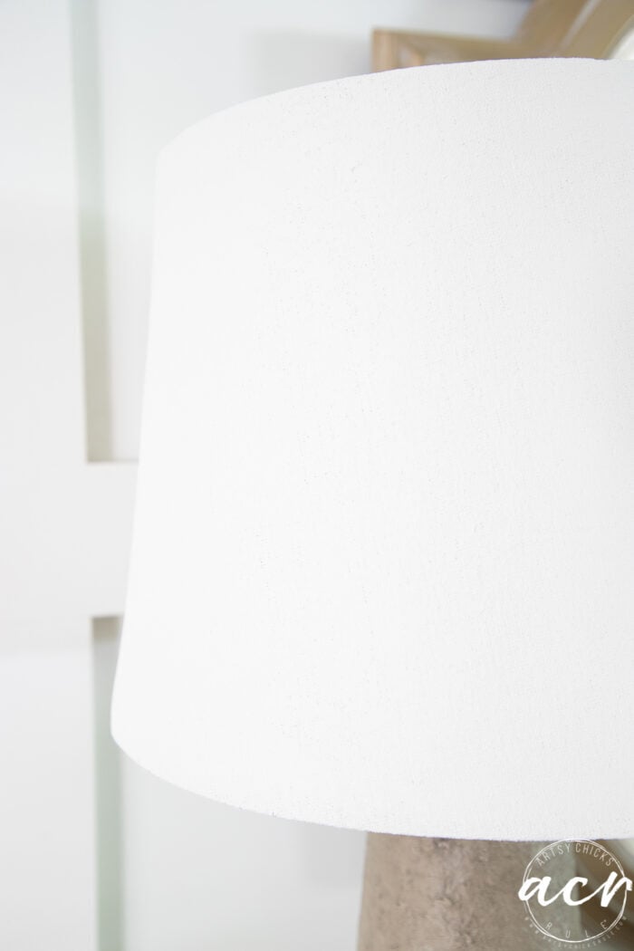 white lampshade painted