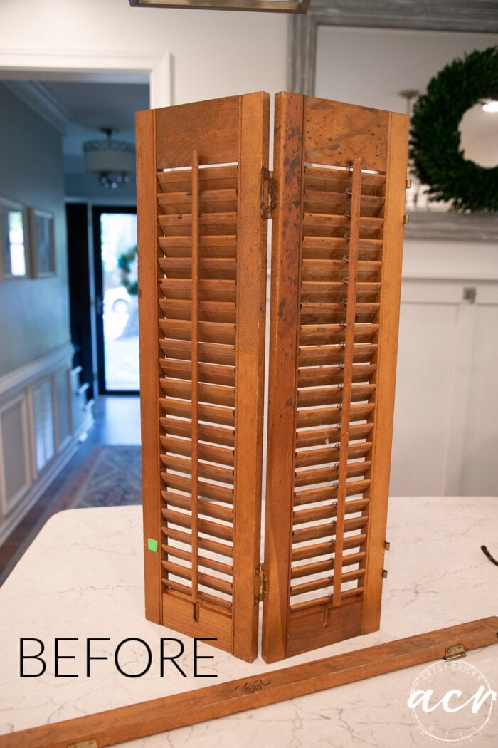 old wood shutters before brown