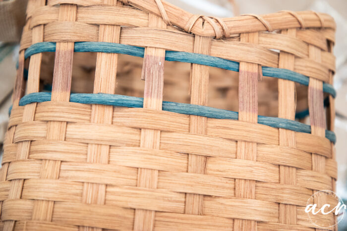 basket with red weave removed